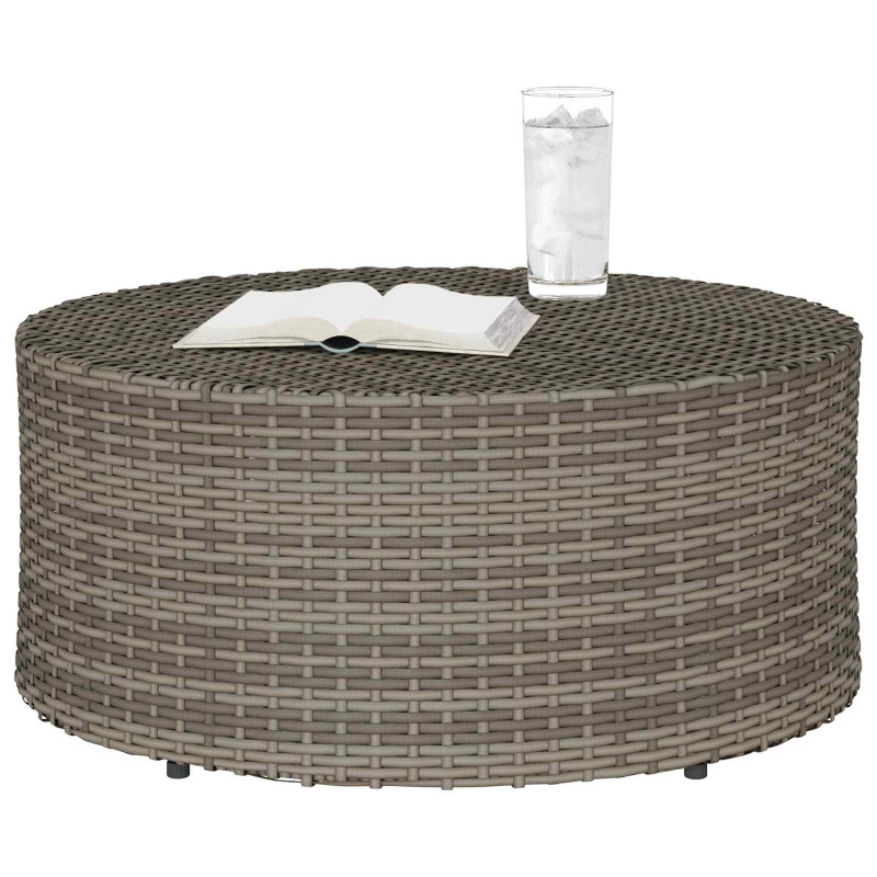 Zewnętrzny stół kawowy Szary Ø 68 x 30 cm polirattan