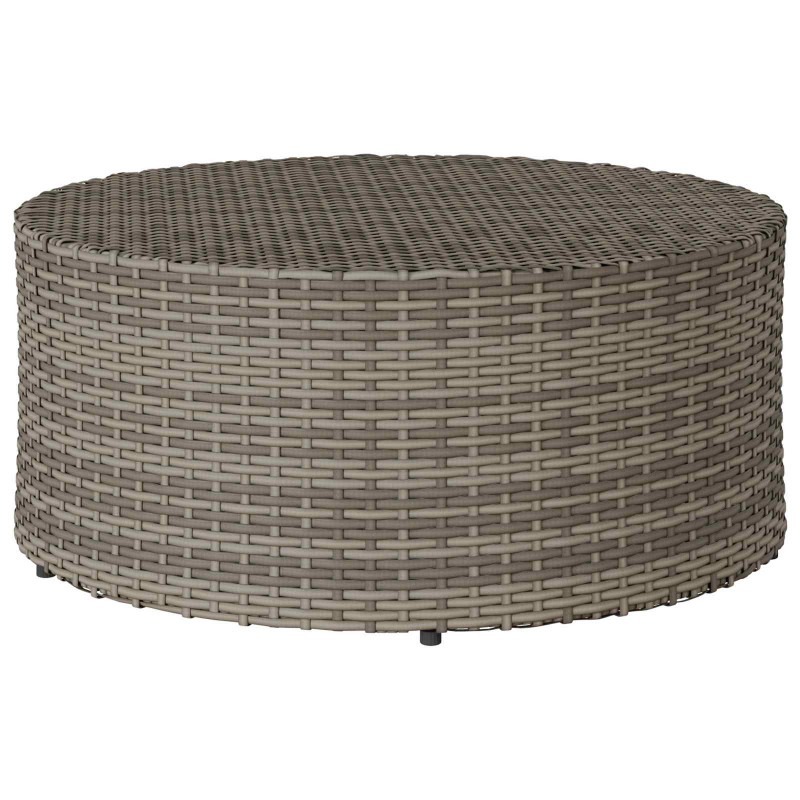 Zewnętrzny stół kawowy Szary Ø 68 x 30 cm polirattan