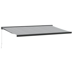 Zwijana markiza, antracytowo-biała, 5x3 m, tkanina i aluminium