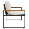 ławka z poduszką Czarny i kremowo-biały 115 x 65 x 72 cm rattan