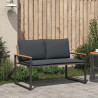 ławka z poduszką Szary i ciemnoszary 115 x 65 x 72 cm rattan