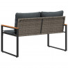 ławka z poduszką Szary i ciemnoszary 115 x 65 x 72 cm rattan
