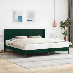 Ramka łóżka Z zagłówkiem Ciemna zieleń 200 x 200 cm Aksamit