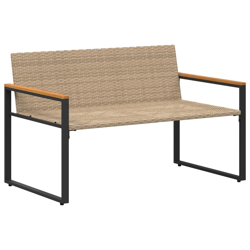 ławka z poduszką Beżowy i kremowy 115 x 65 x 72 cm rattan