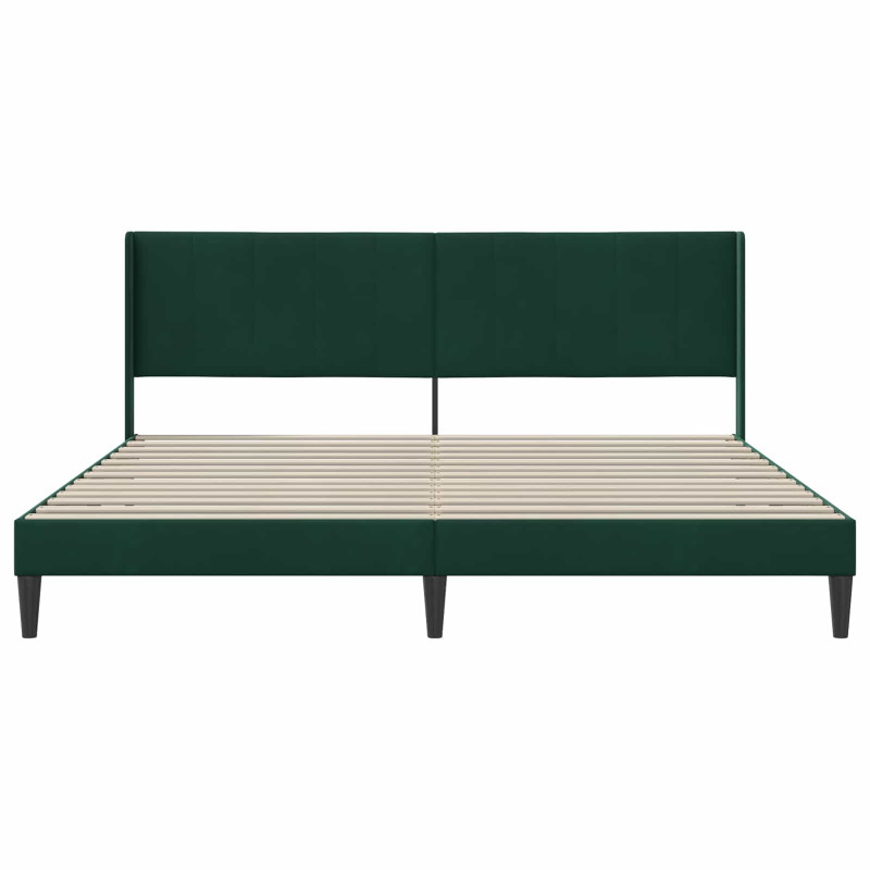 Ramka łóżka Z zagłówkiem Ciemna zieleń 200 x 200 cm Aksamit