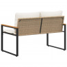 ławka z poduszką Beżowy i kremowy 115 x 65 x 72 cm rattan