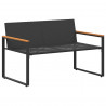 ławka z poduszką Czarny i Turkusowy 115 x 65 x 72 cm rattan