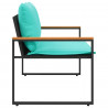 ławka z poduszką Czarny i Turkusowy 115 x 65 x 72 cm rattan
