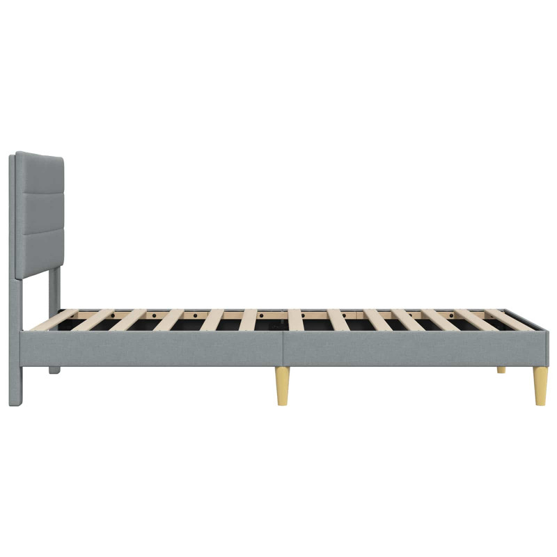 Ramka łóżka Z zagłówkiem Jasnoszary 80 x 200 cm tkanina