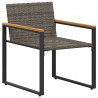 Zestawy mebli z poduszką 3 pcs Szary i ciemnoszary rattan