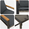 Zestawy mebli z poduszką 3 pcs Szary i ciemnoszary rattan