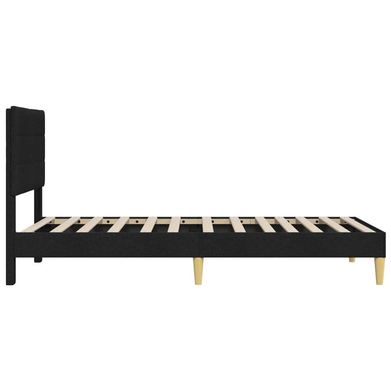 Ramka łóżka Z zagłówkiem Czarny 80 x 200 cm tkanina