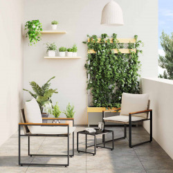 Zestawy mebli z poduszką 3 pcs Beżowy i kremowy rattan
