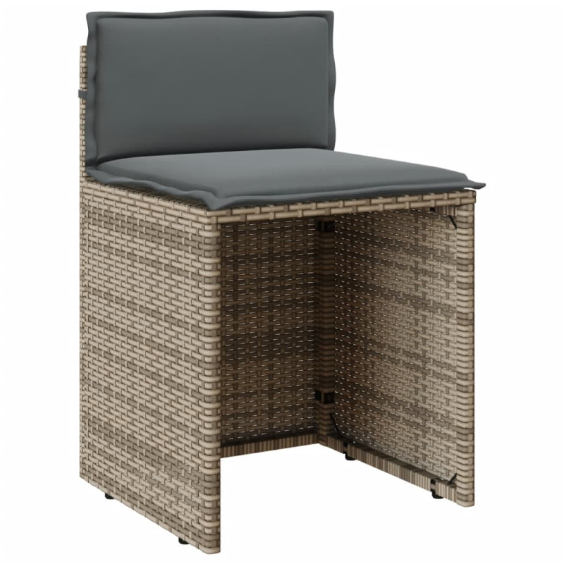 3-cz. zestaw mebli bistro z poduszkami, beżowy, polirattan