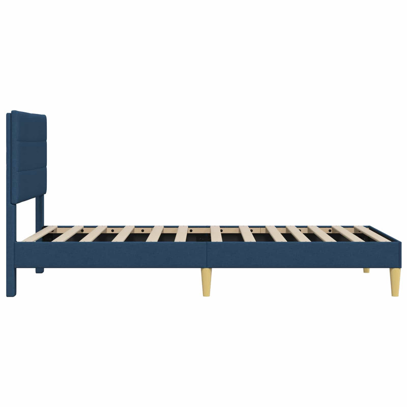 Ramka łóżka Z zagłówkiem Niebieski 100 x 200 cm tkanina