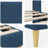 Ramka łóżka Z zagłówkiem Niebieski 100 x 200 cm tkanina