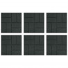 Kamień kroczący 6 pcs Czarny 40,5 x 40,5 x 2 cm Guma