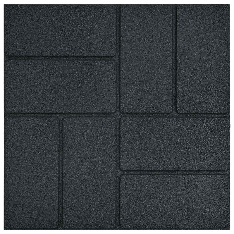 Kamień kroczący 6 pcs Czarny 40,5 x 40,5 x 2 cm Guma