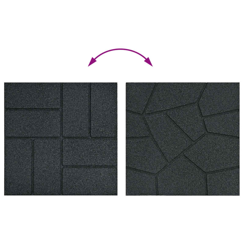 Kamień kroczący 6 pcs Czarny 40,5 x 40,5 x 2 cm Guma