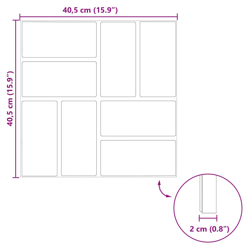 Kamień kroczący 6 pcs Czarny 40,5 x 40,5 x 2 cm Guma