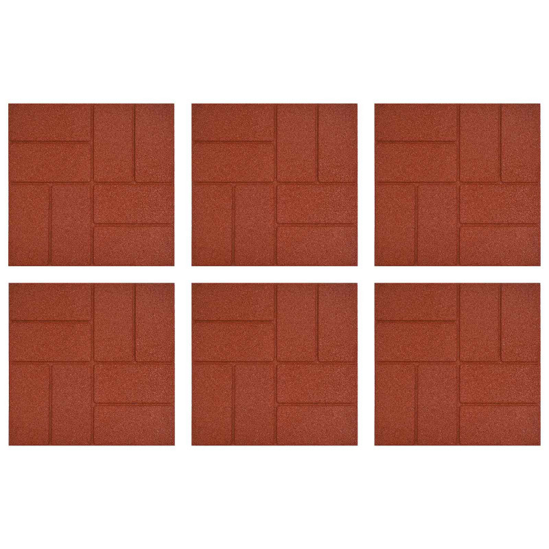 Kamień kroczący 6 pcs Czerwony 40,5 x 40,5 x 2 cm Guma