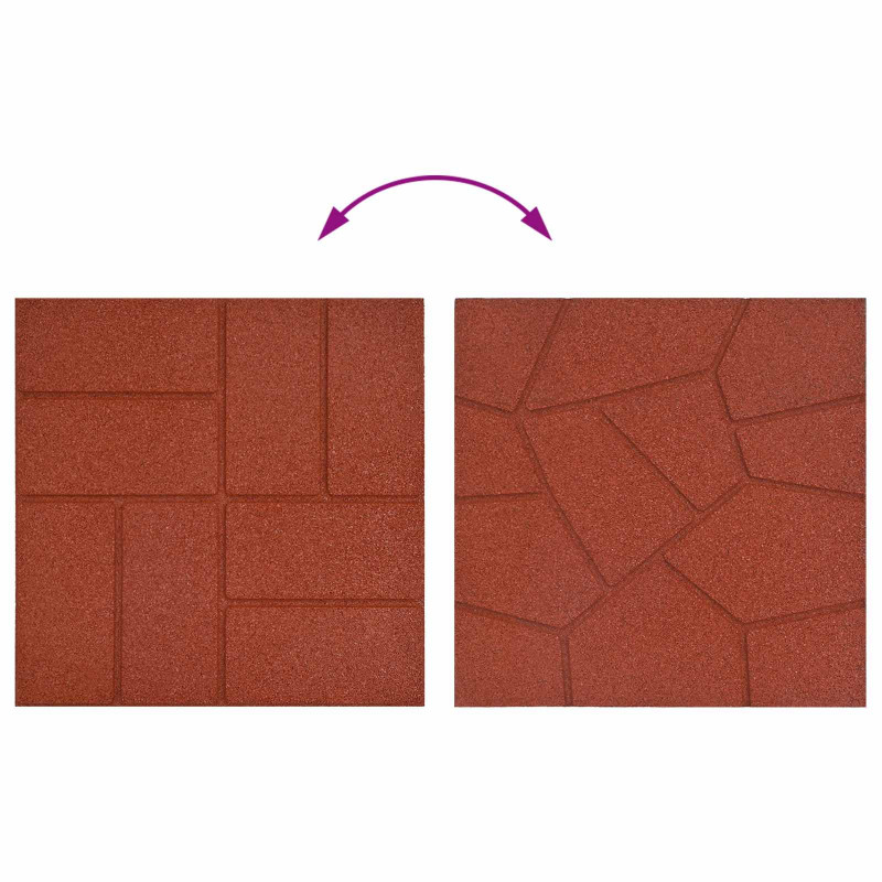 Kamień kroczący 6 pcs Czerwony 40,5 x 40,5 x 2 cm Guma