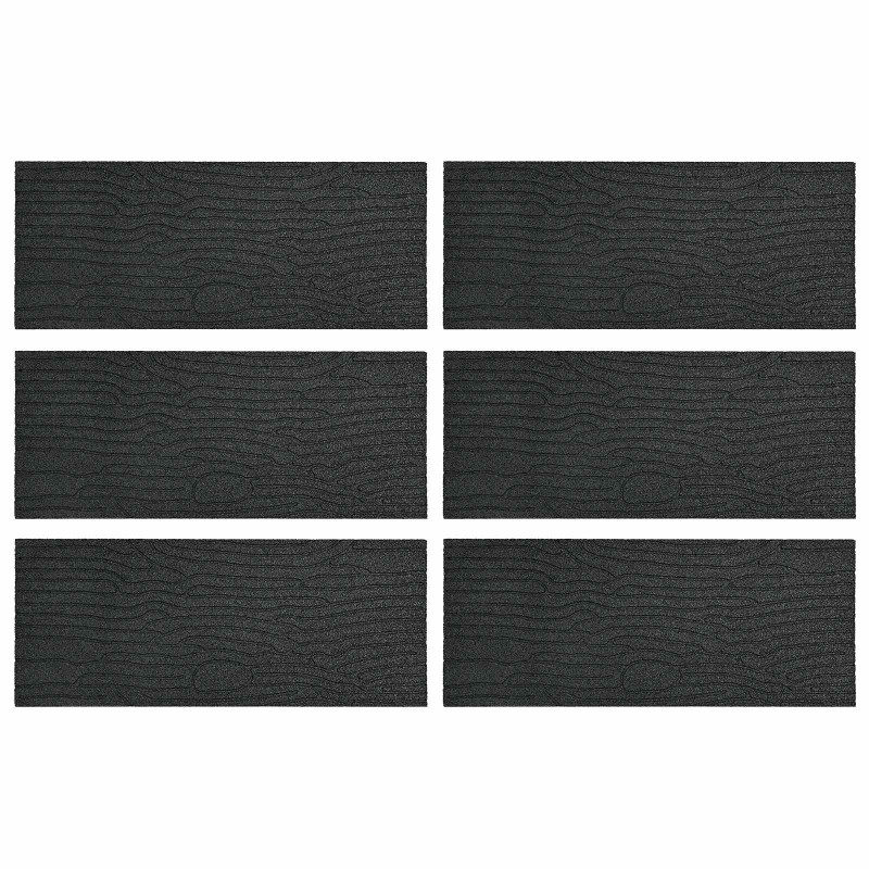 Kamień kroczący 6 pcs Czarny 60,5 x 25 x 2 cm Guma
