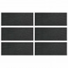 Kamień kroczący 6 pcs Czarny 60,5 x 25 x 2 cm Guma