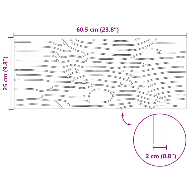 Kamień kroczący 6 pcs Czarny 60,5 x 25 x 2 cm Guma