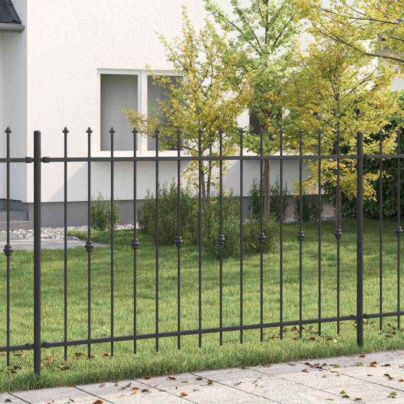 Ogrodzenie z kolcami Asten Czarny 200 x 130 cm
