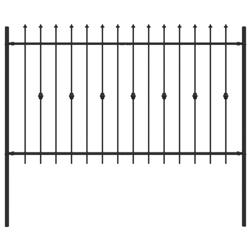 Ogrodzenie z kolcami Asten Czarny 200 x 130 cm