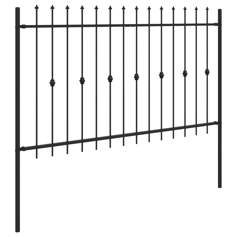 Ogrodzenie z kolcami Asten Czarny 200 x 130 cm