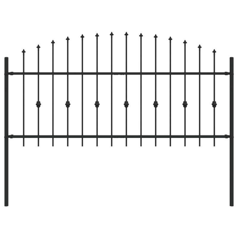 Ogrodzenie z kolcami Asten Czarny 200 x 130 cm