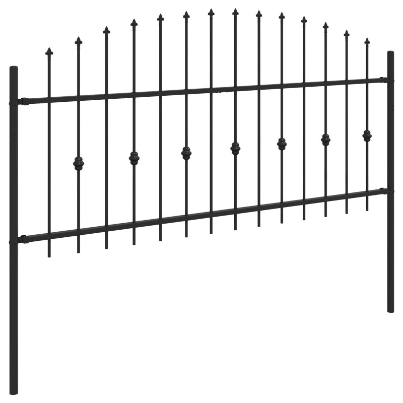 Ogrodzenie z kolcami Asten Czarny 200 x 130 cm