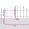 Ogrodzenie z kolcami Asten Czarny 200 x 130 cm