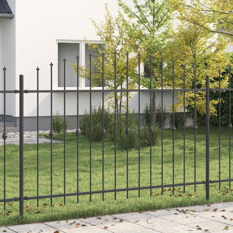Ogrodzenie z kolcami Asten Czarny 200 x 130 cm