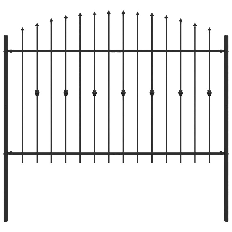Ogrodzenie z kolcami Asten Czarny 200 x 130 cm