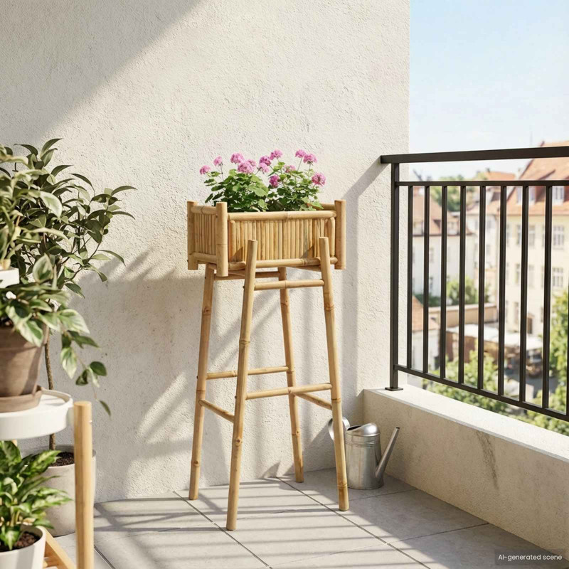Doniczka ogrodowa z uchwytem Naturalny 50 x 38 x 114 cm Bambus