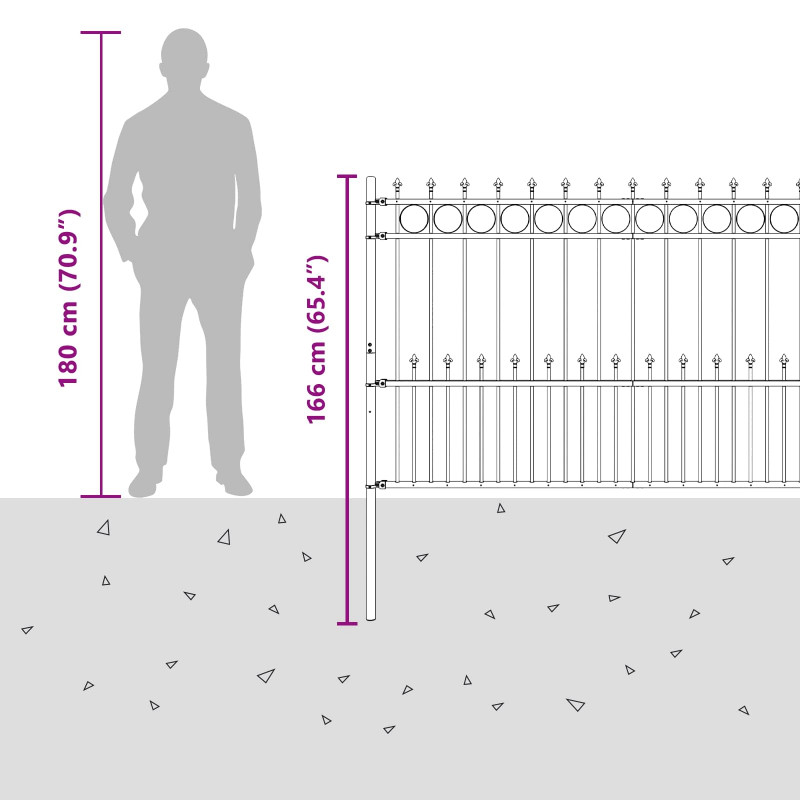 Ogrodzenie z pierścieniem Spike Horst Czarny 200 x 130 cm