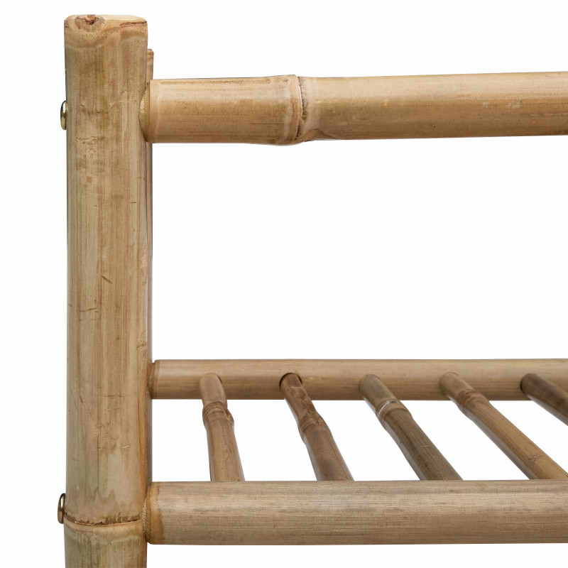 Stojak na buty z półką Naturalny 68 x 28 x 63 cm Bambus