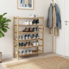Stojak na buty z półką Naturalny 68 x 28 x 96 cm Bambus