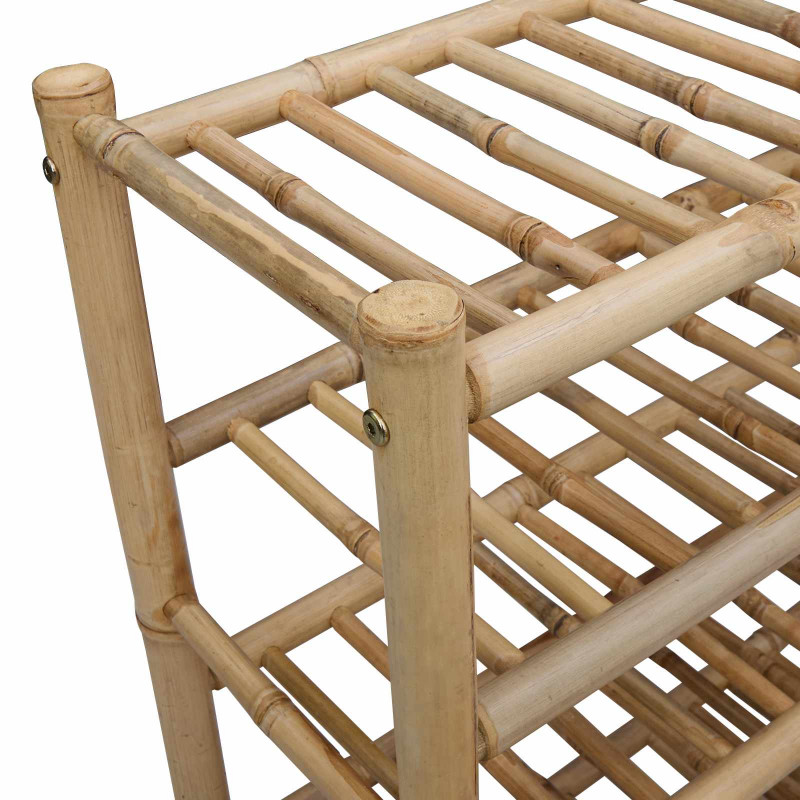 Stojak na buty z półką Naturalny 68 x 28 x 96 cm Bambus