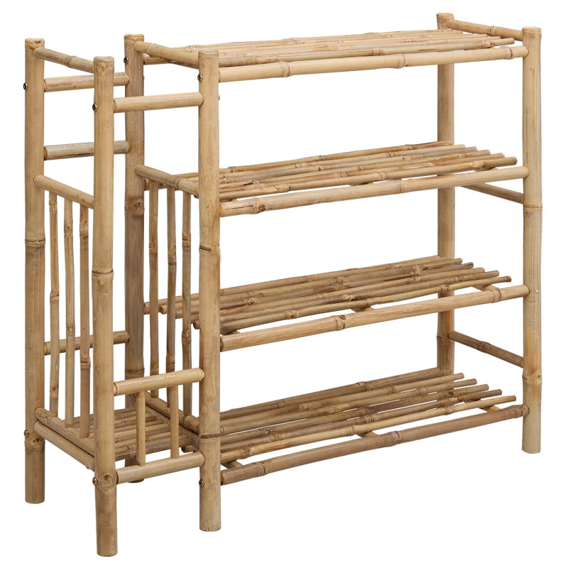 Stojak na buty z półką Naturalny 88 x 27 x 80 cm Bambus