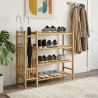 Stojak na buty z półką Naturalny 88 x 27 x 80 cm Bambus
