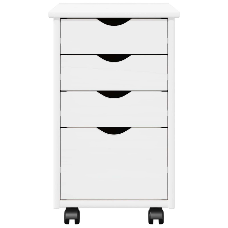 Rolkowa szafka Biały 34 x 39 x 56 cm Lite drewno sosnowe