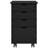 Rolkowa szafka Czarny 34 x 39 x 56 cm Lite drewno sosnowe