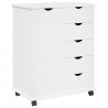 Rolkowa szafka Biały 63,5 x 39 x 79 cm Lite drewno sosnowe