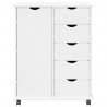 Rolkowa szafka Biały 63,5 x 39 x 79 cm Lite drewno sosnowe