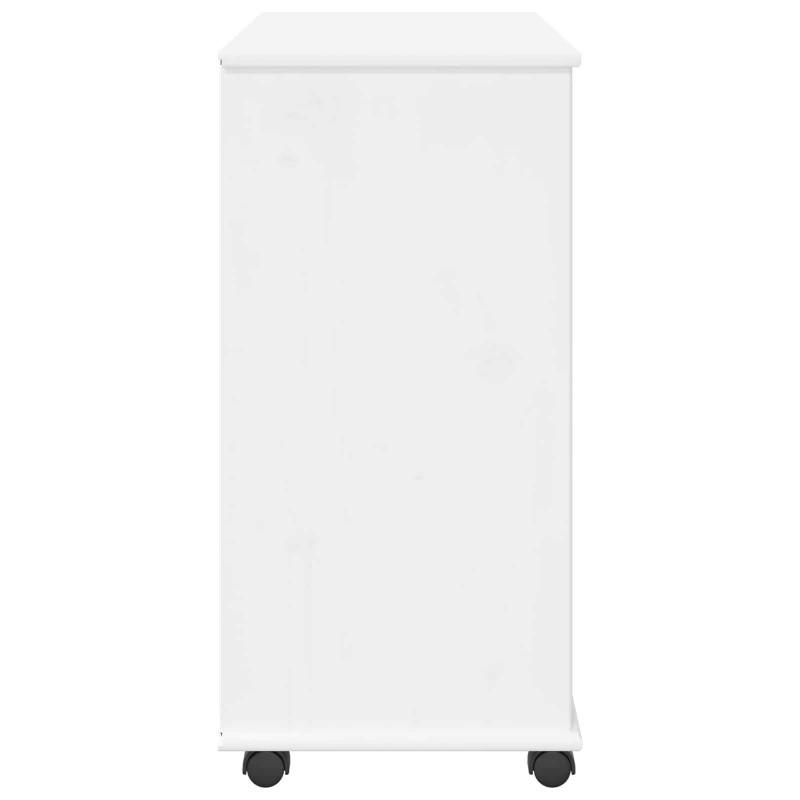 Rolkowa szafka Biały 63,5 x 39 x 79 cm Lite drewno sosnowe