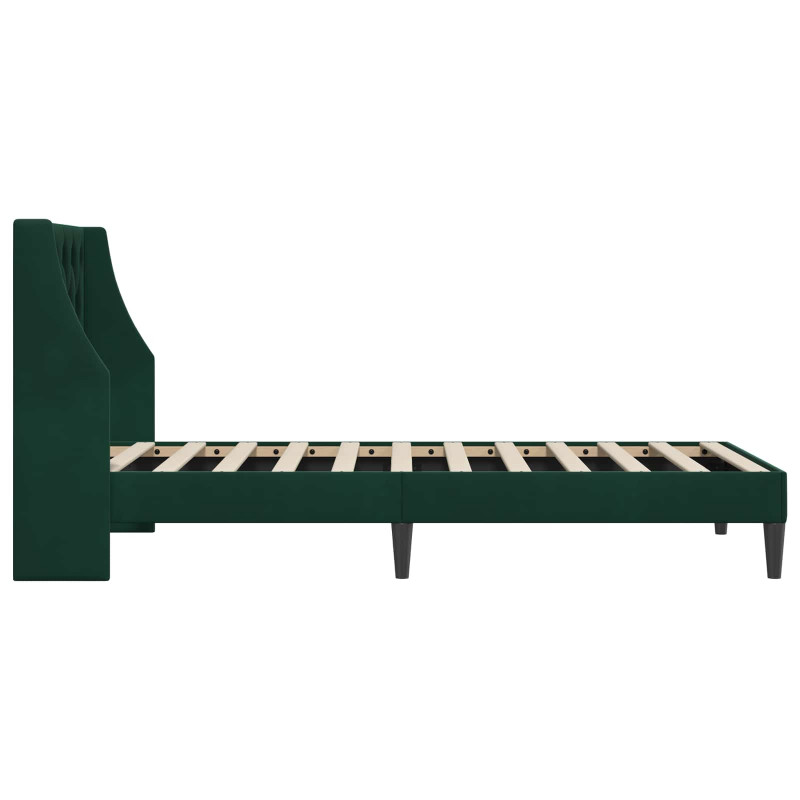 Ramka łóżka Z zagłówkiem Ciemna zieleń 80 x 200 cm Aksamit